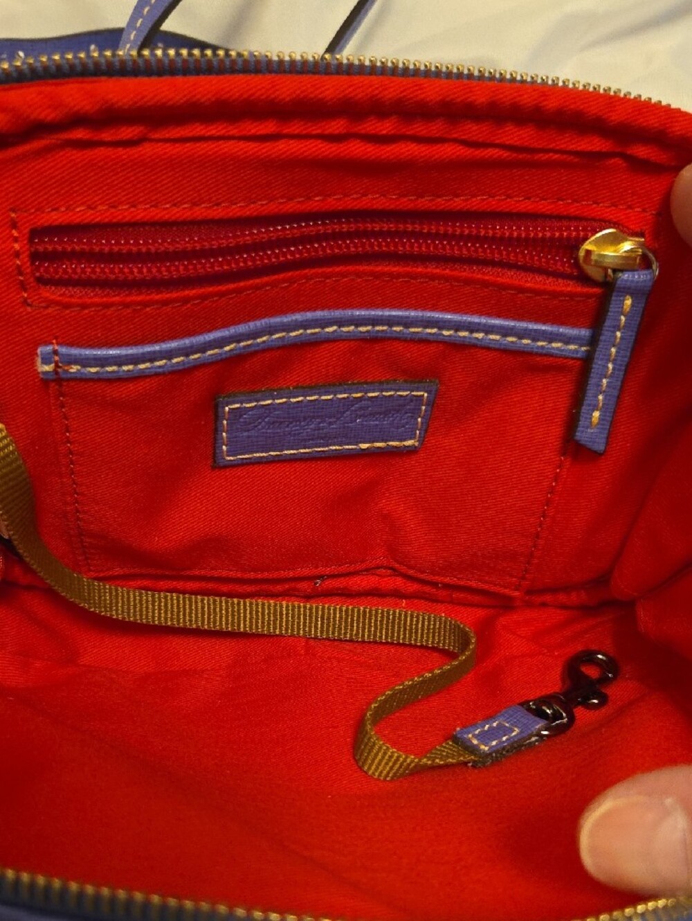 Dooney & Bourke Electric Blue Leather Crossbody - Picture 4 of 9